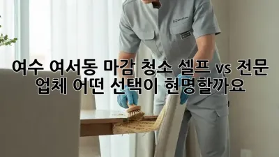 여수 여서동 마감 청소: 셀프 vs 전문 업체, 어떤 선택이 현명할까요?